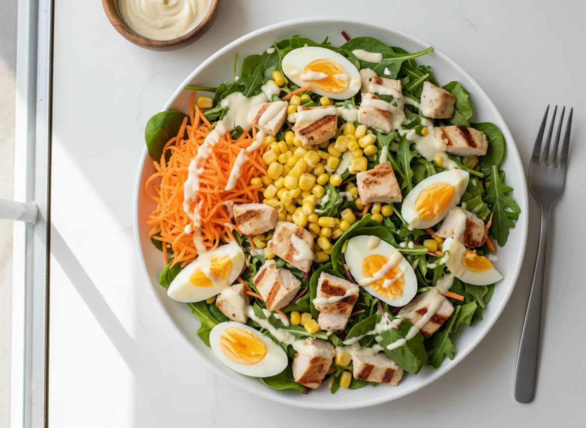 Mixed Salad with Chicken and Egg photo