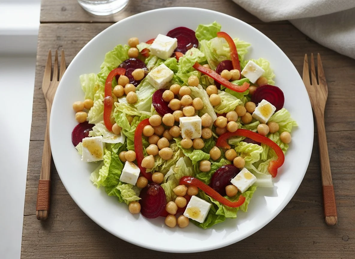 Mixed Salad with Chickpeas and Feta photo