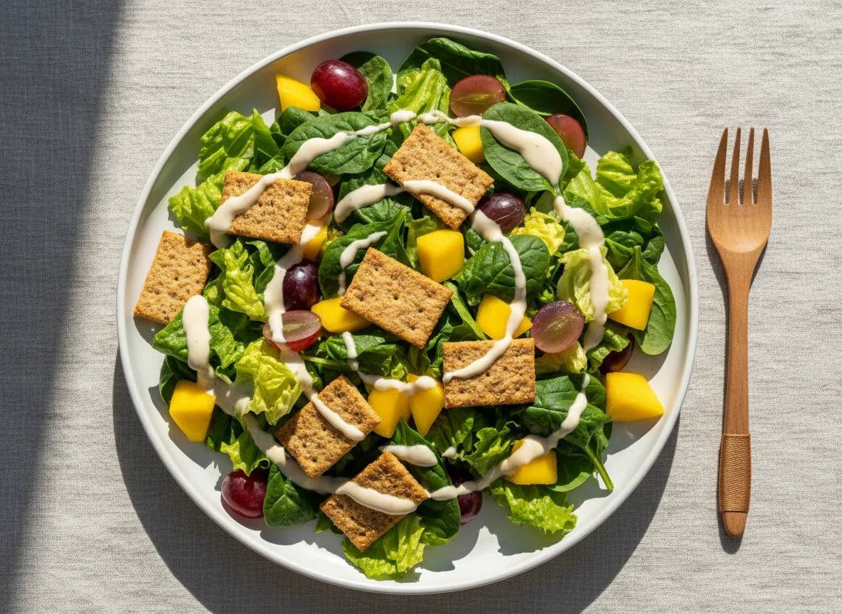 Mixed Salad with Crackers photo