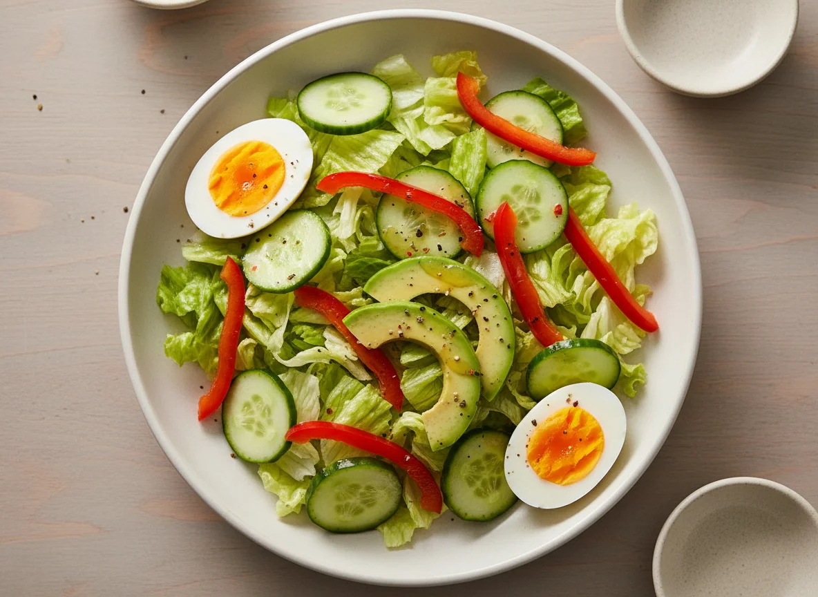 Mixed Salad with Egg and Avocado photo