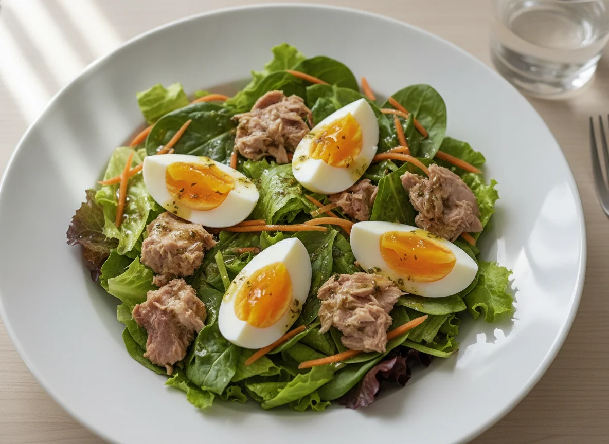 Mixed Salad with Egg and Tuna photo