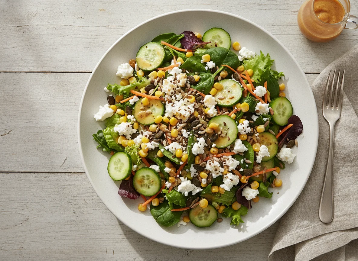 Mixed Salad with Feta and Seeds photo