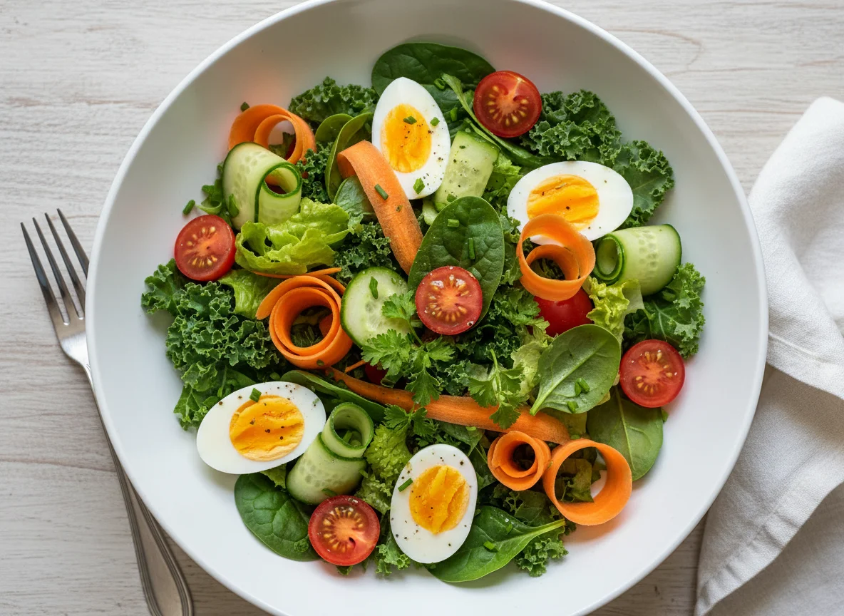 Mixed Salad with Hard-Boiled Eggs photo