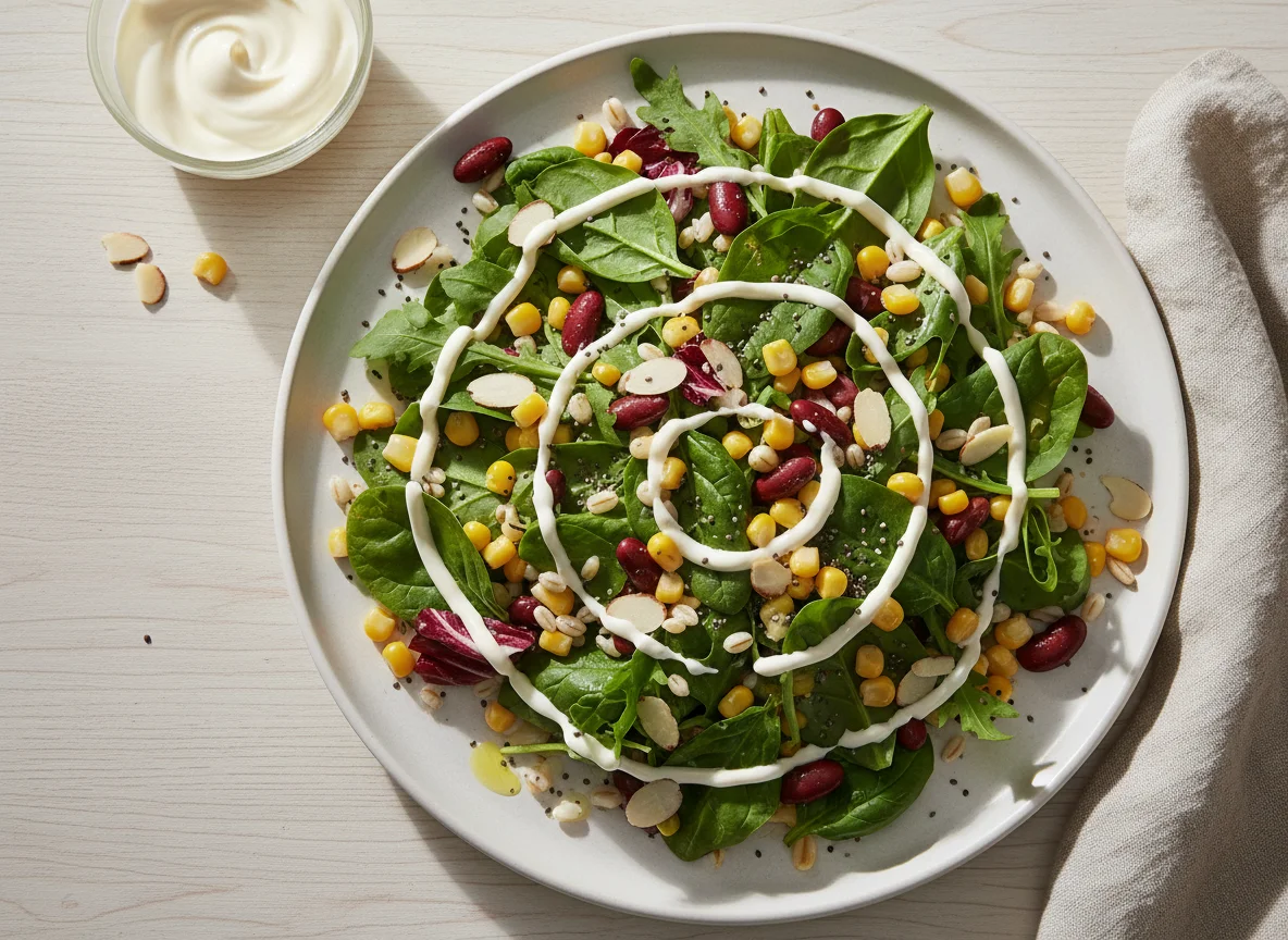 Mixed Salad with Mayonnaise Dressing photo