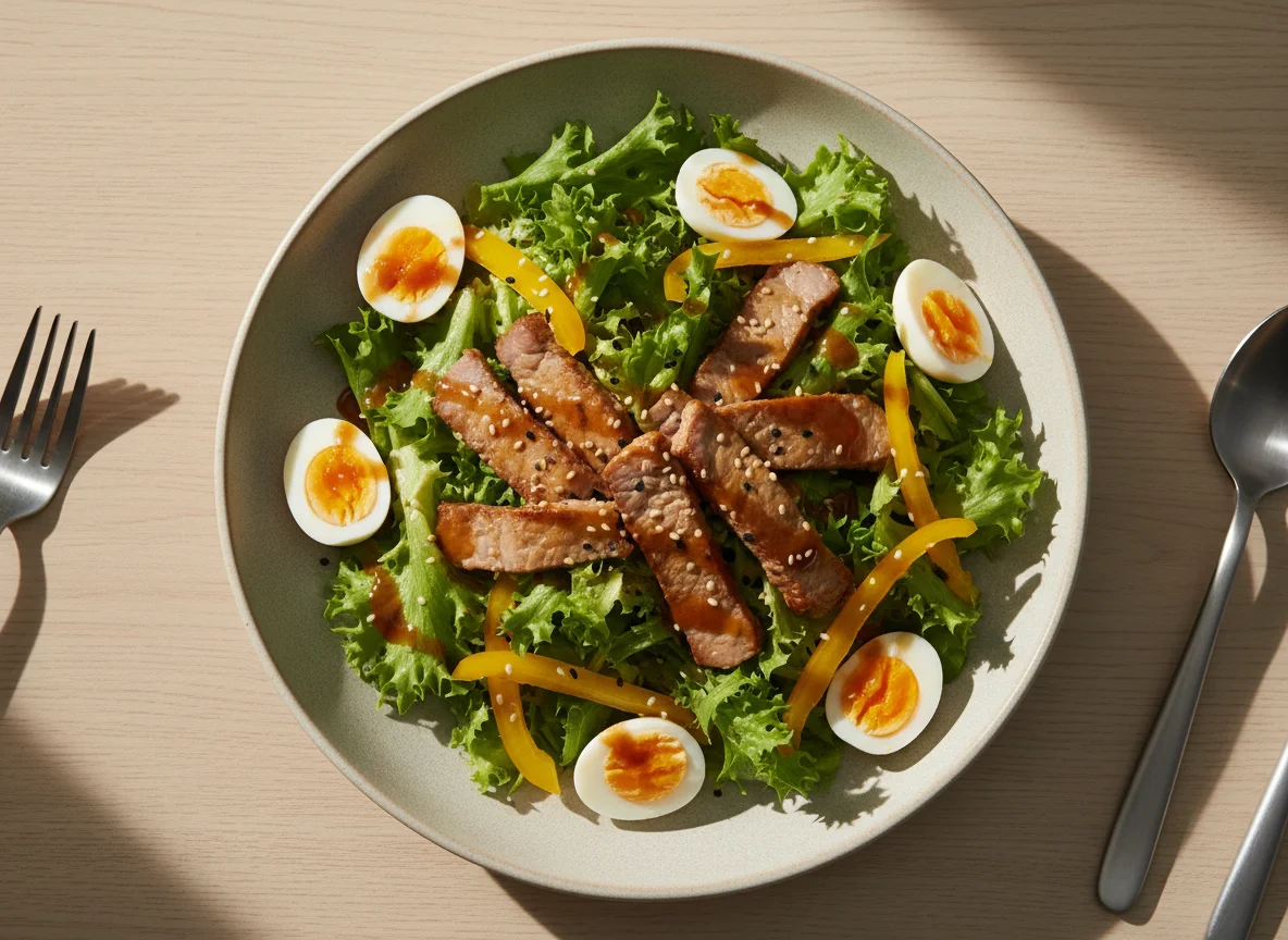 Mixed Salad with Meat and Eggs photo