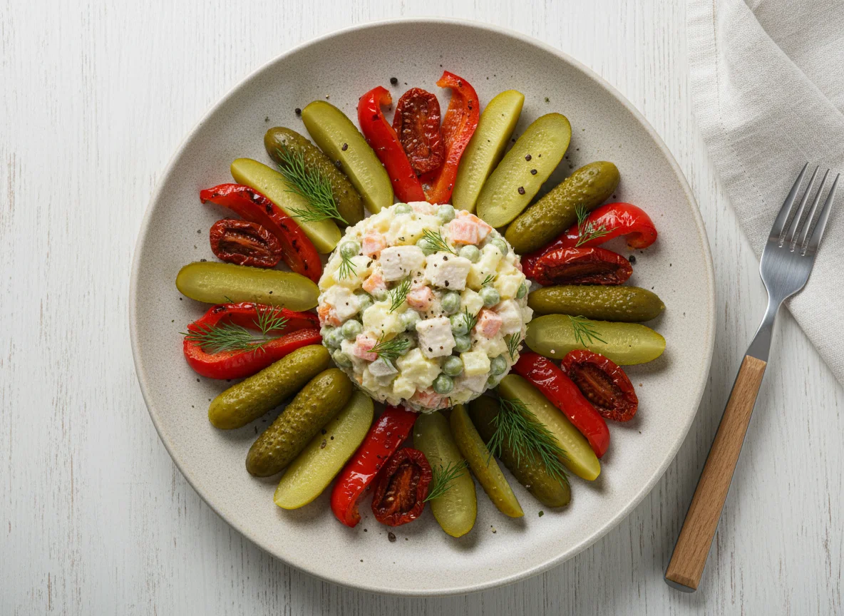 Mixed Salad with Pickles and Peppers photo
