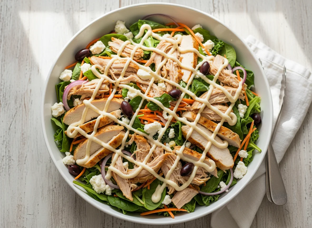 Mixed Salad with Pulled Turkey and Chicken photo