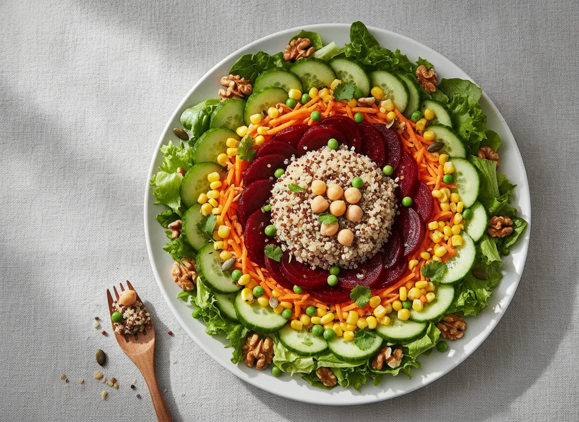 Mixed Salad with Quinoa and Chickpeas photo