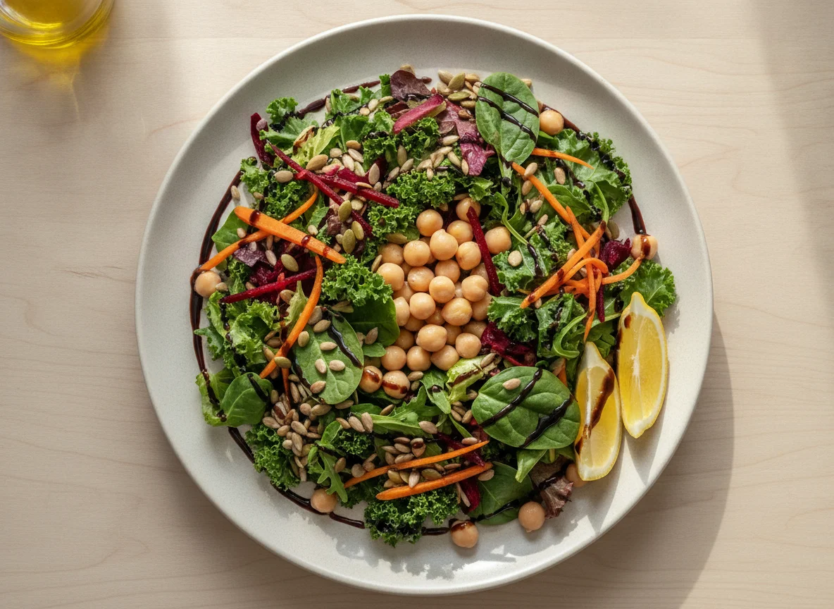 Mixed Salad with Seeds and Chickpeas photo