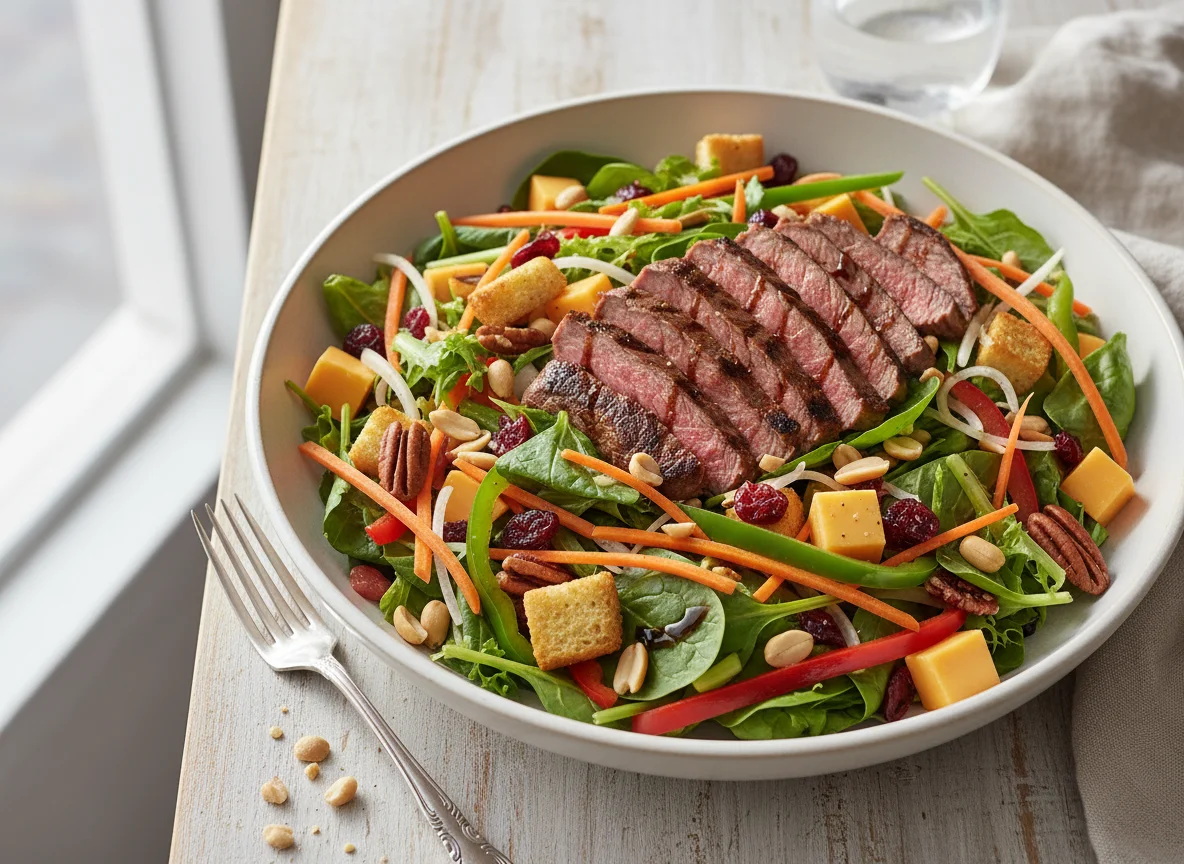 Mixed Salad with Steak and Cheese photo