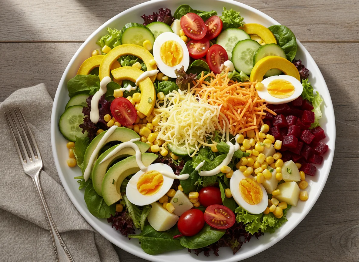 Mixed Salad with Various Toppings photo