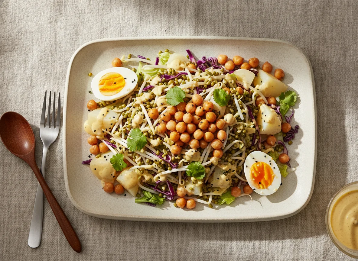 Mixed Sprout and Vegetable Salad photo