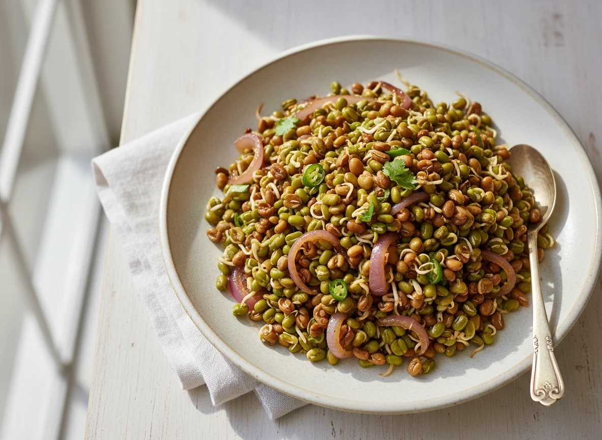 Mixed Sprouted Bean Stir-fry (Usal) photo