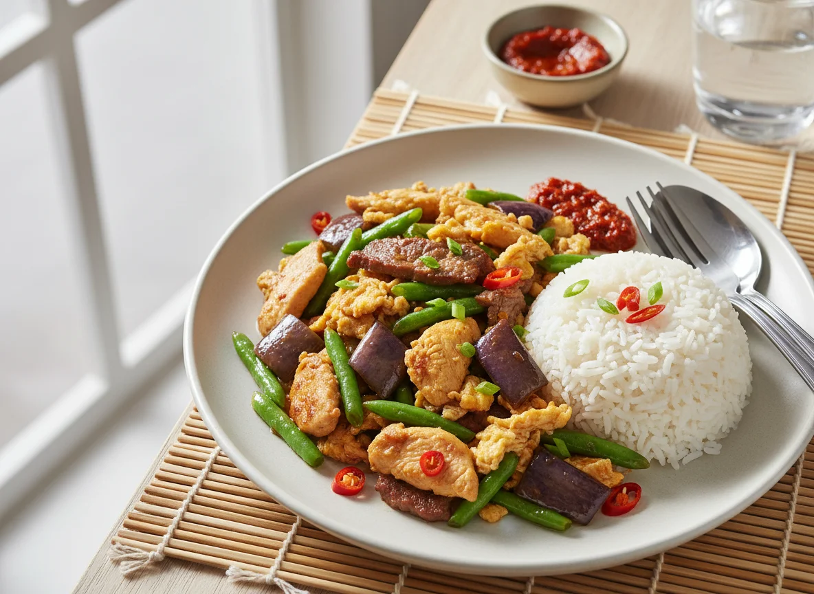 Mixed Stir-fry with Rice photo