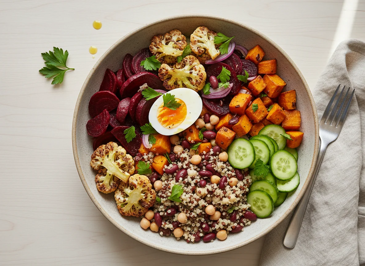 Mixed Vegetable and Bean Salad Bowl photo