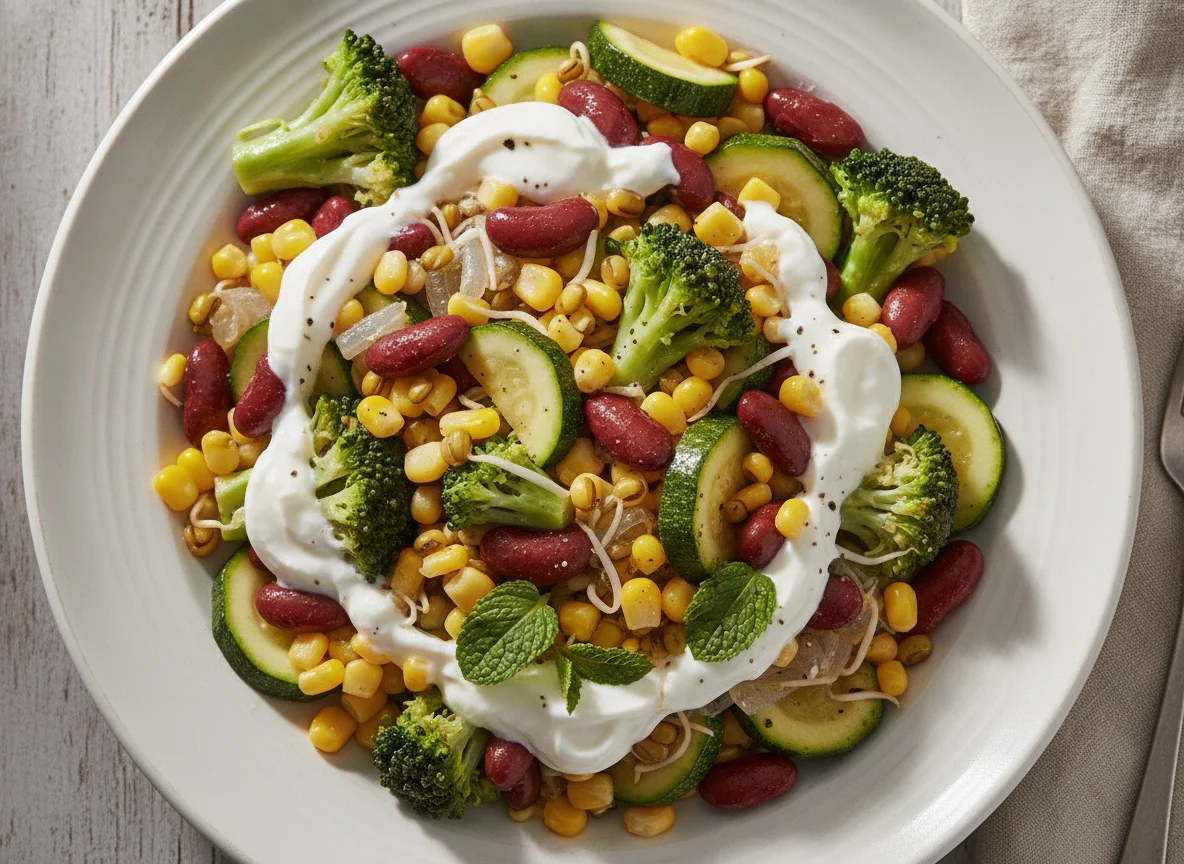 Mixed Vegetable and Bean Salad with Yogurt photo