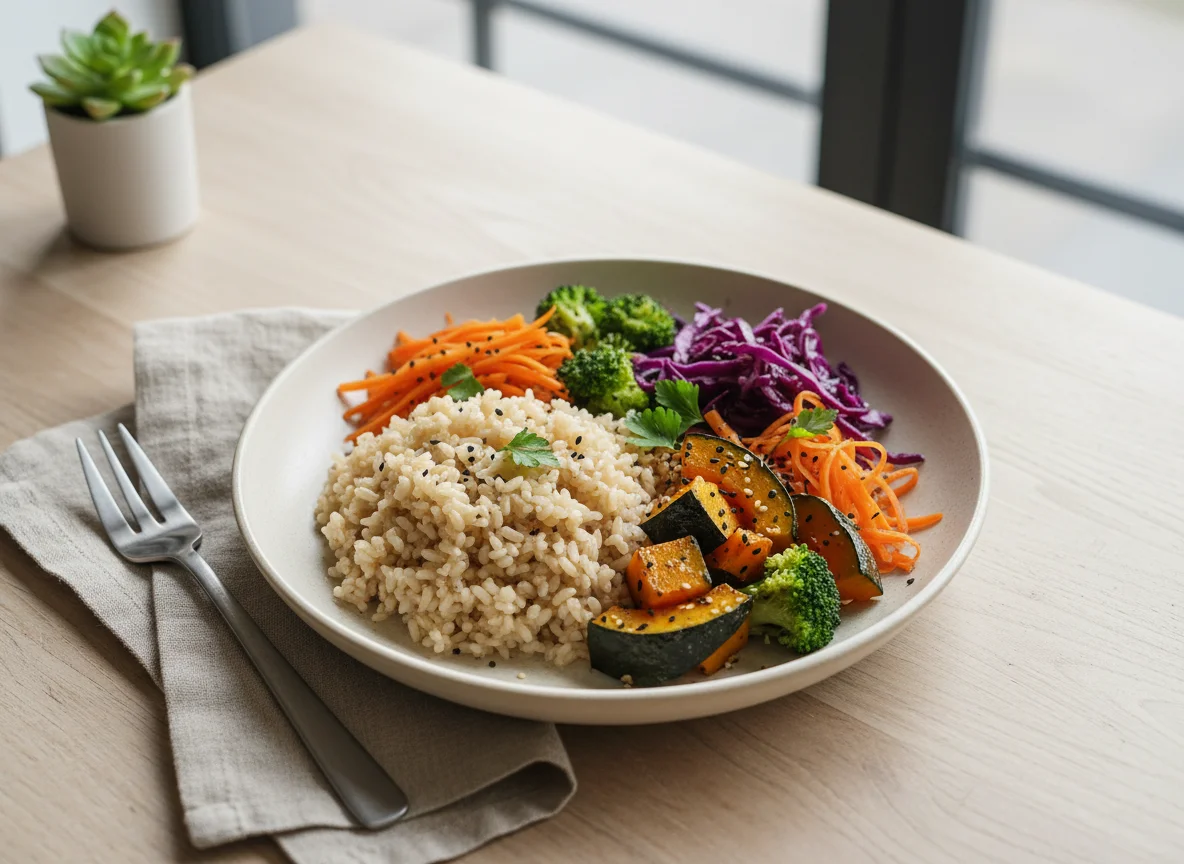 Mixed Vegetable and Brown Rice Meal photo