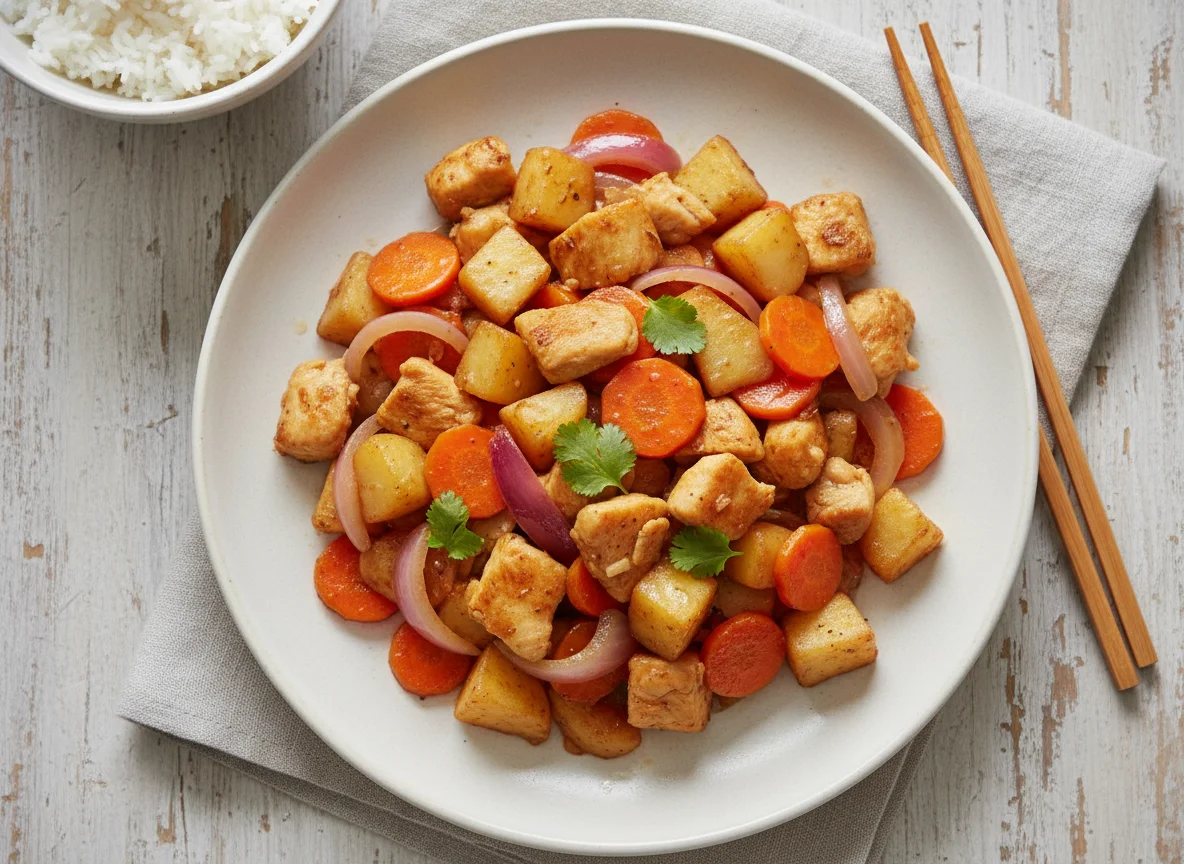 Mixed Vegetable and Chicken Stir-fry photo