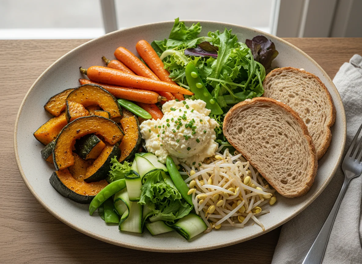 Mixed Vegetable and Egg Salad Plate photo