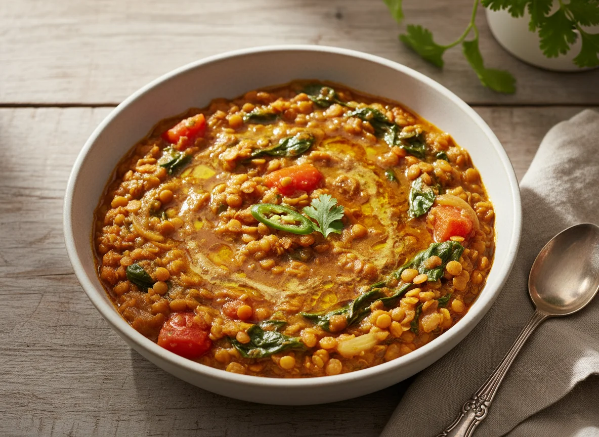 Mixed Vegetable and Lentil Curry with Ghee photo