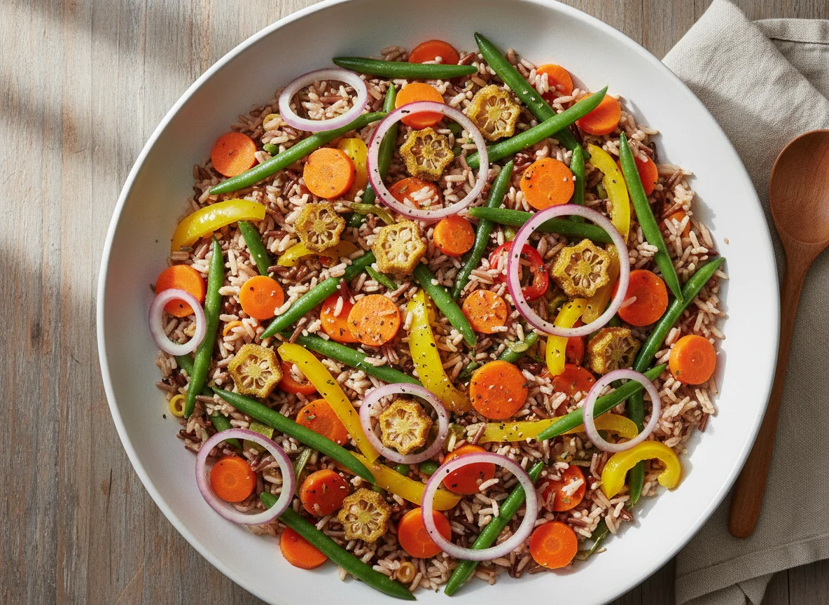 Mixed Vegetable and Rice Meal photo