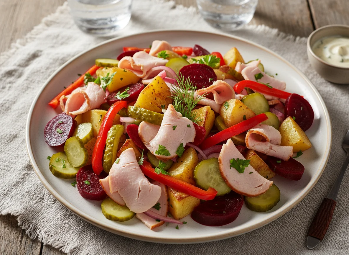 Mixed Vegetable and Turkey Ham Salad photo