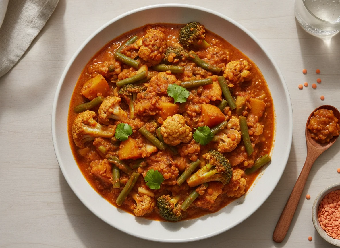 Mixed Vegetable Curry with Lentils photo