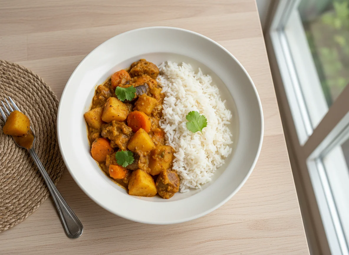 Mixed Vegetable Curry with Rice photo