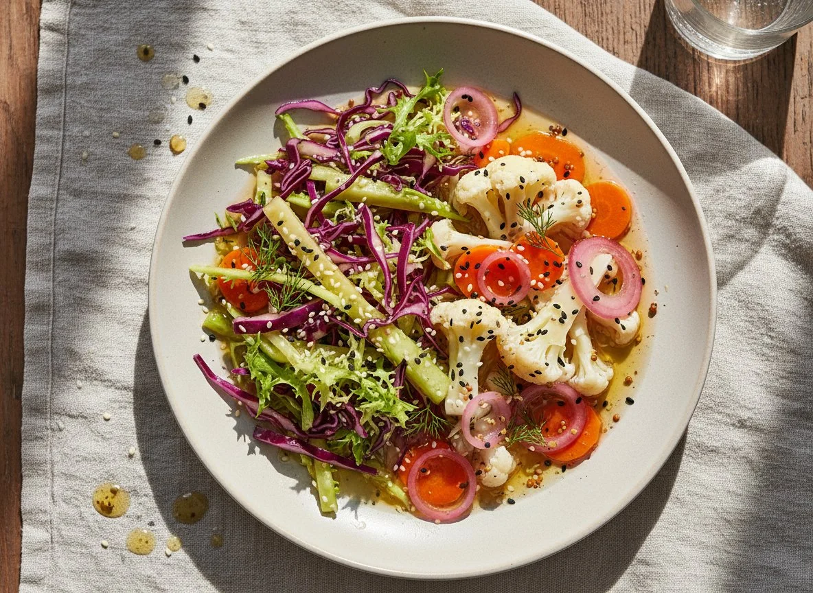 Mixed Vegetable Salad and Pickled Vegetables photo