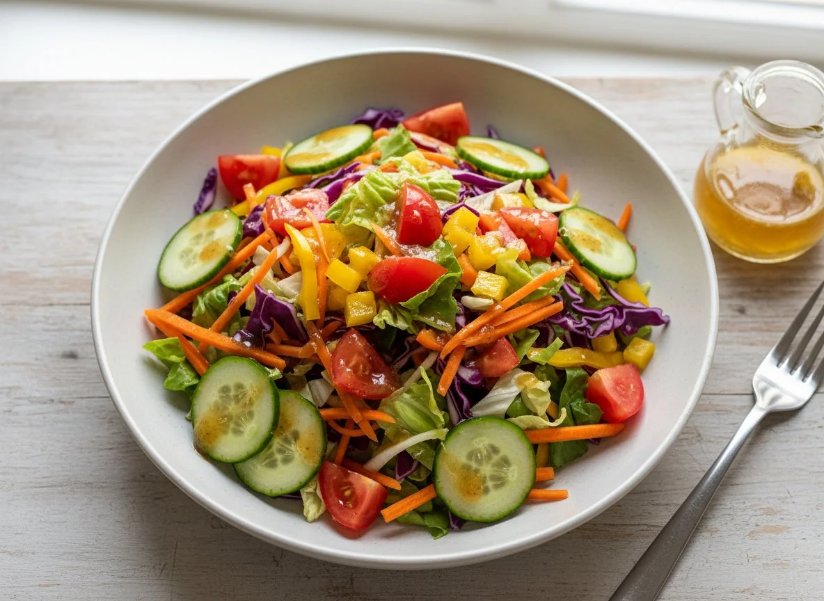 Mixed Vegetable Salad with Dressing photo