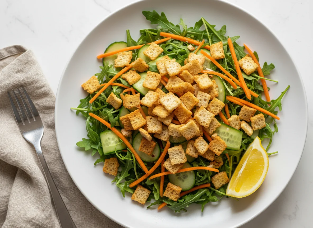 Mixed Vegetable Salad with Fried Bread photo