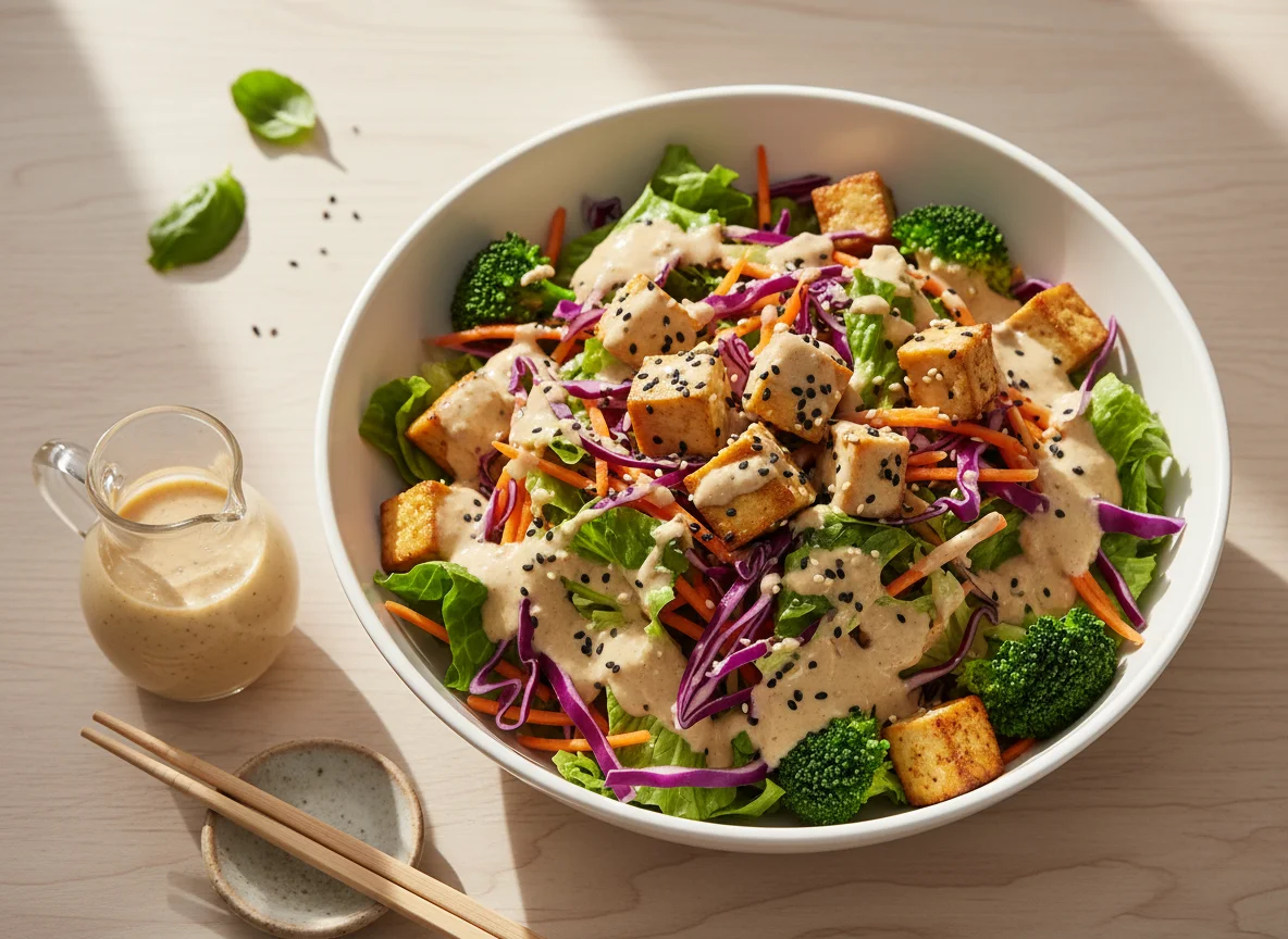 Mixed Vegetable Salad with Sesame Dressing photo