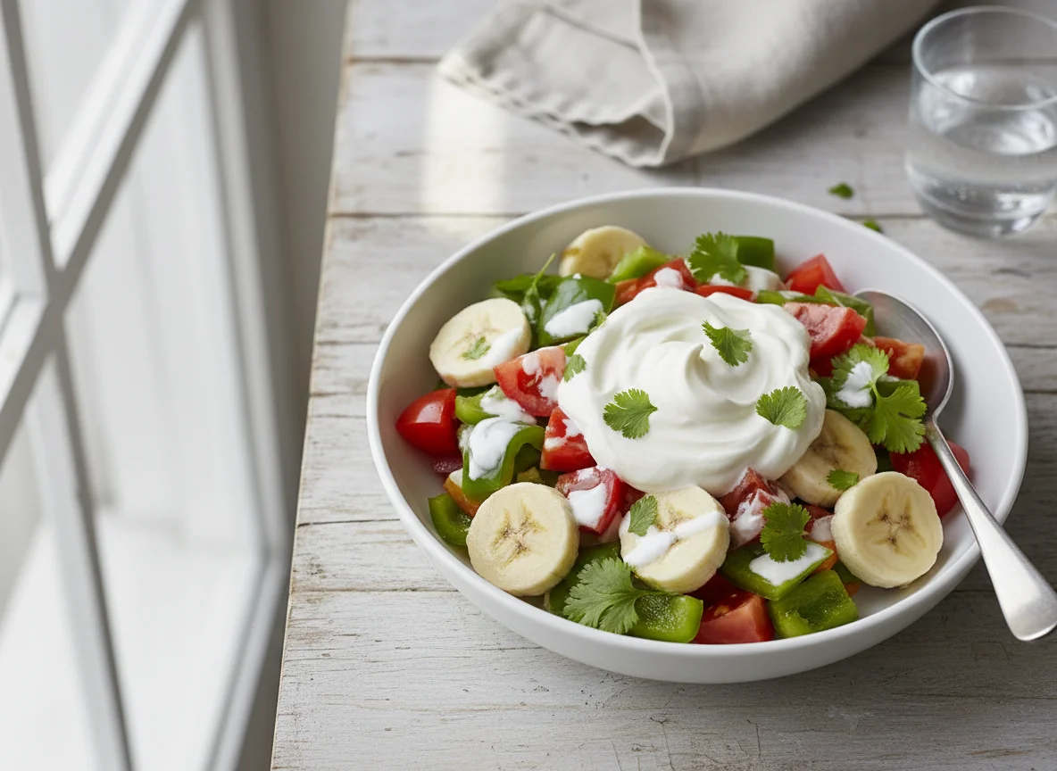 Mixed Vegetable Salad with Yogurt Dressing photo