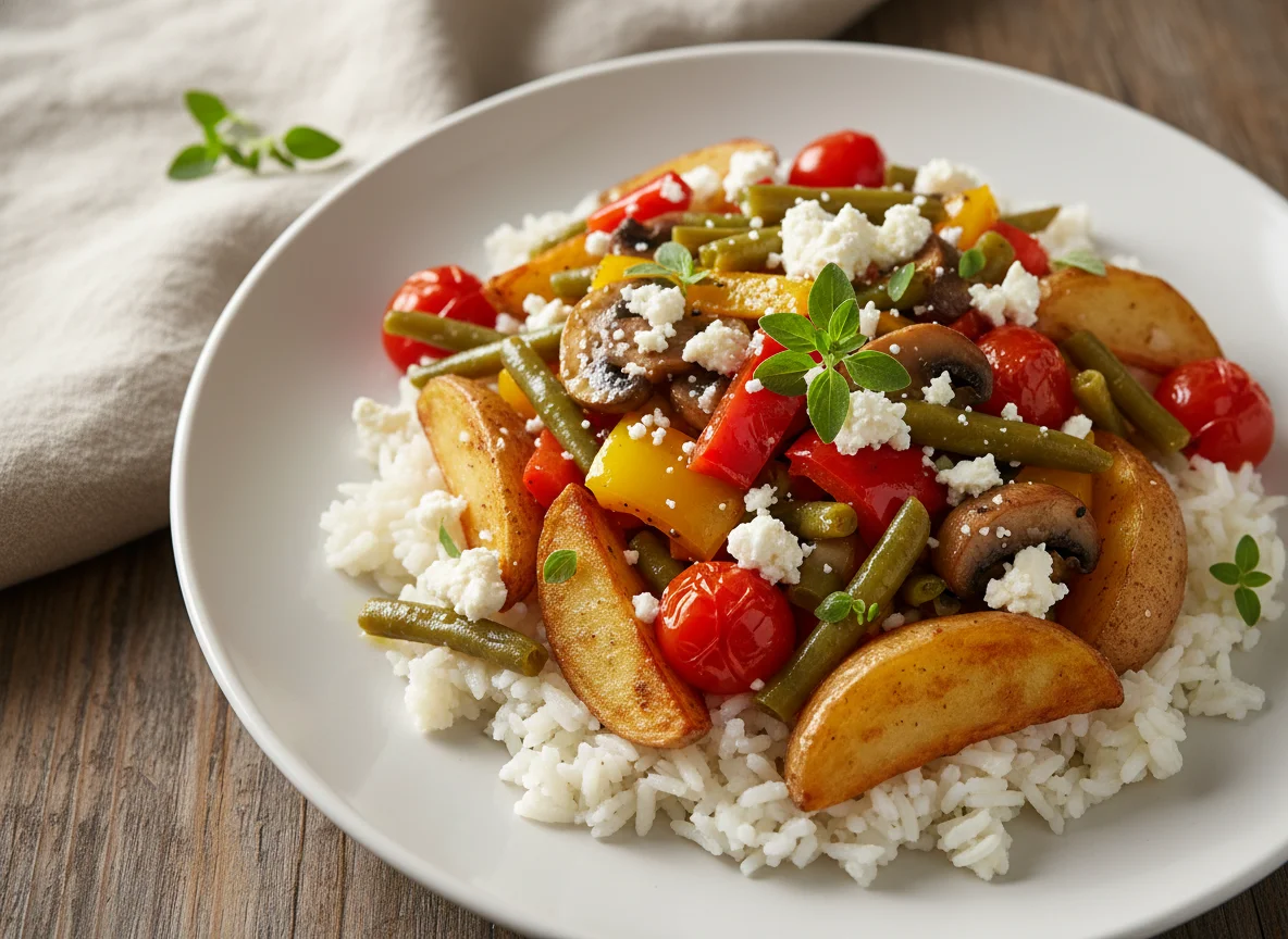 Mixed Vegetables with Rice and Potato photo