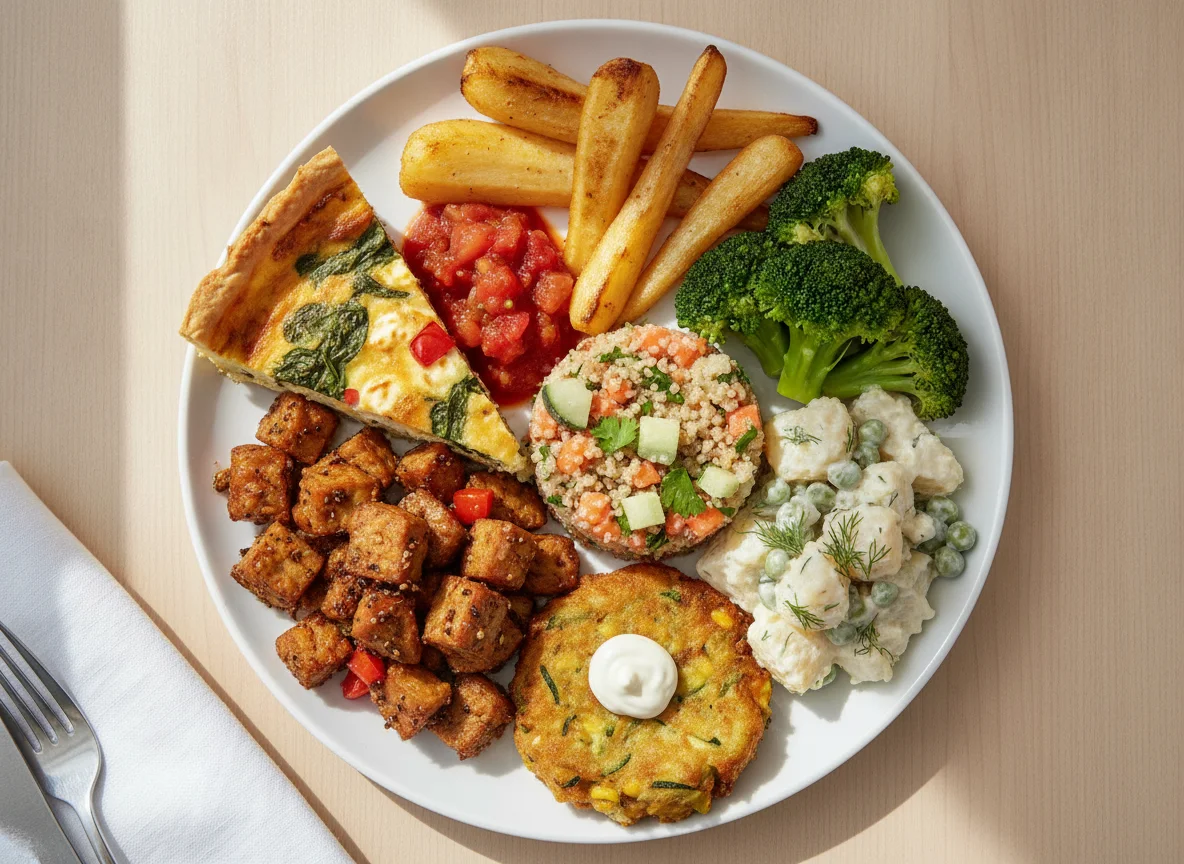 Mixed Vegetarian Buffet Plate photo