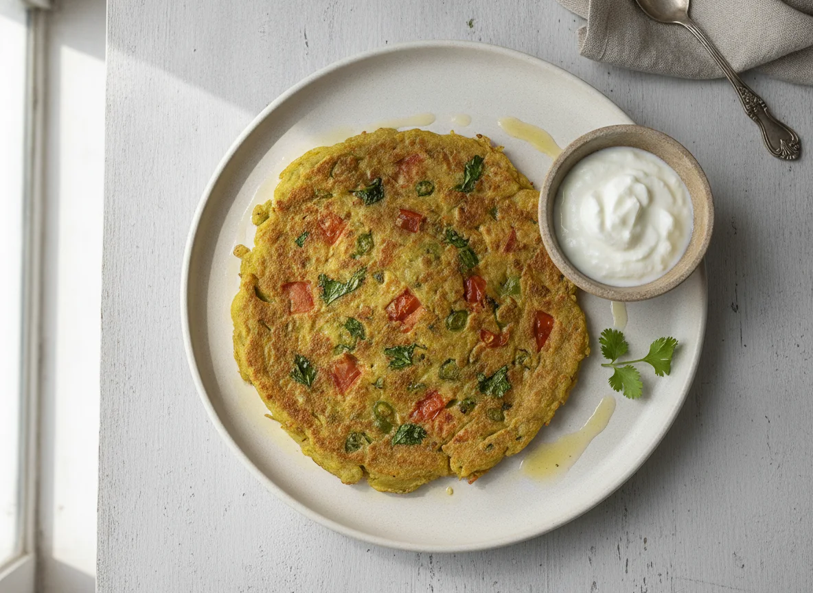 Moong Dal Chilla with Curd photo