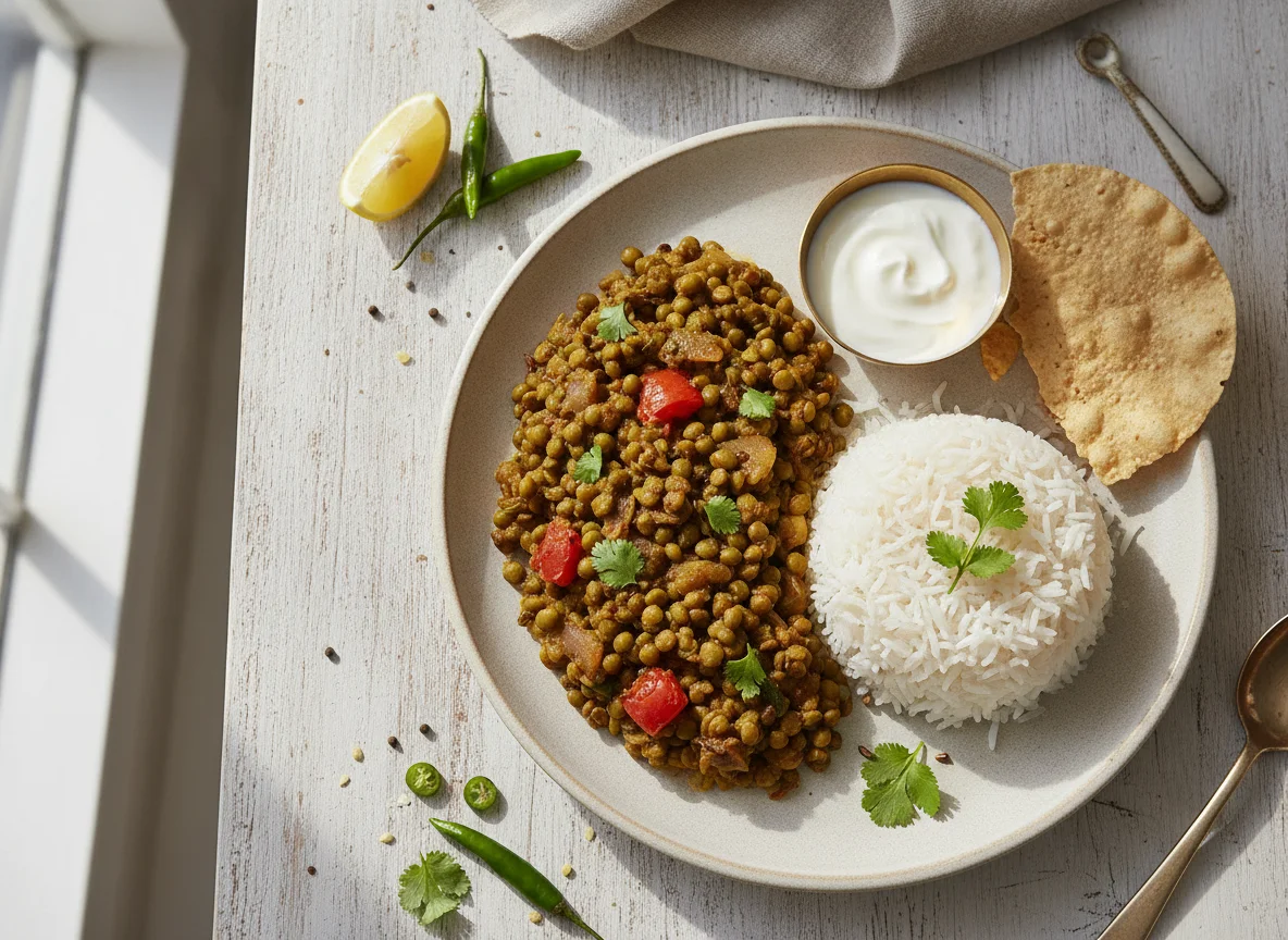 Moong Dal Sabzi with Rice photo