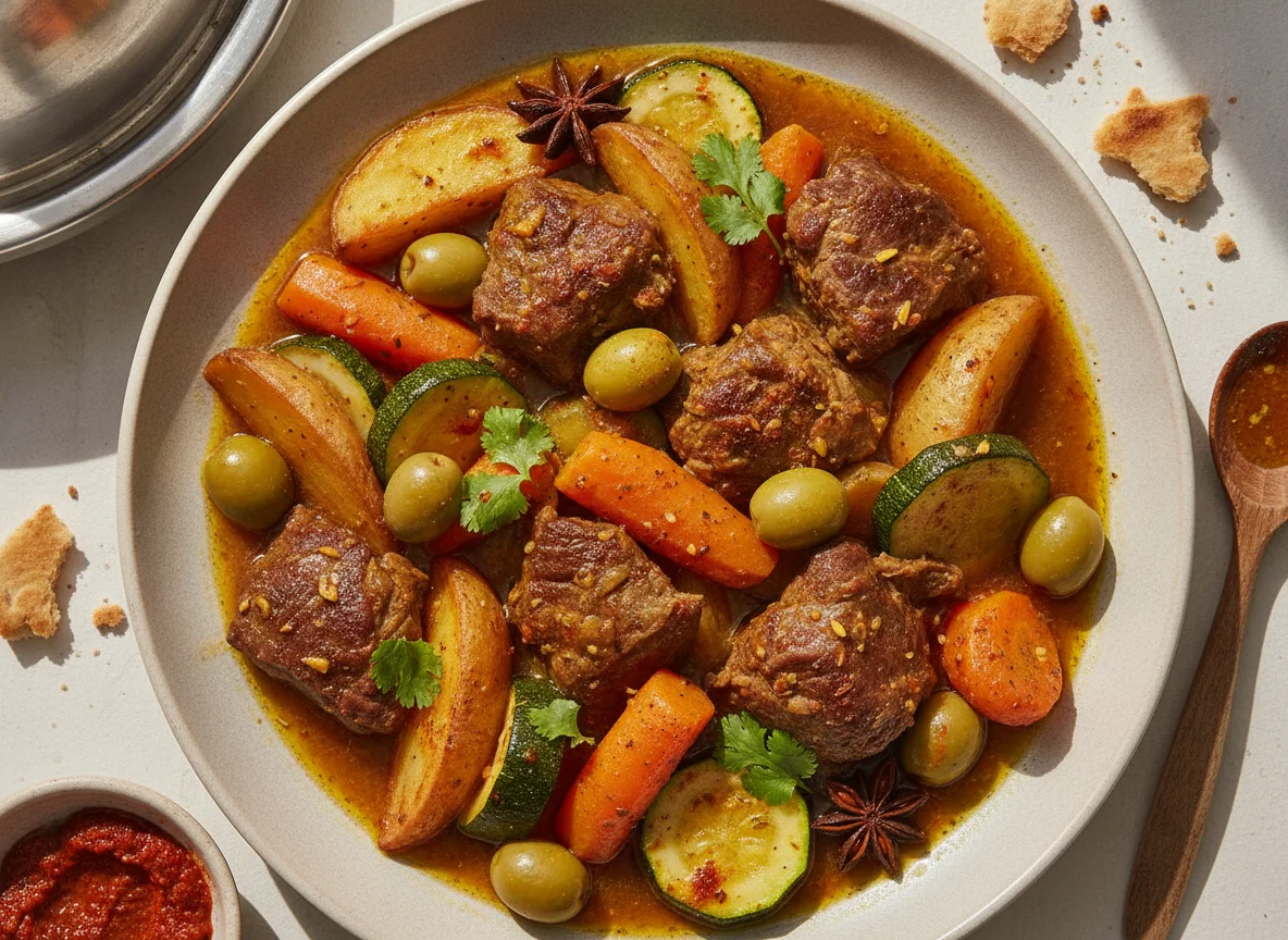 Moroccan Beef and Vegetable Tagine photo