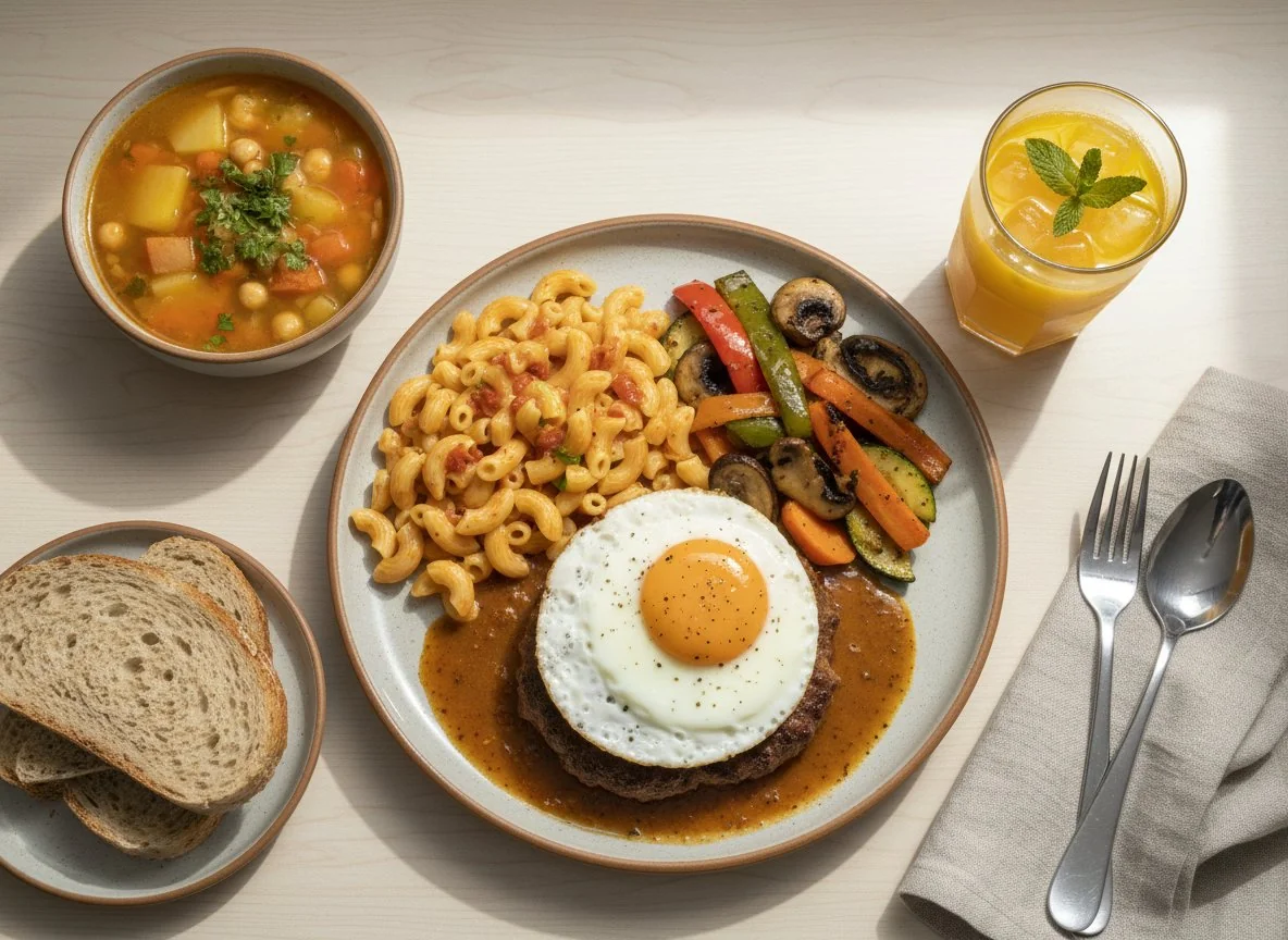 Moroccan cafeteria meal photo