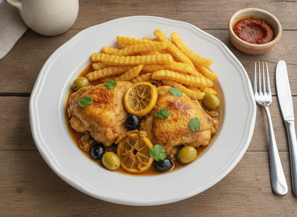 Moroccan Chicken Tagine with Fries photo