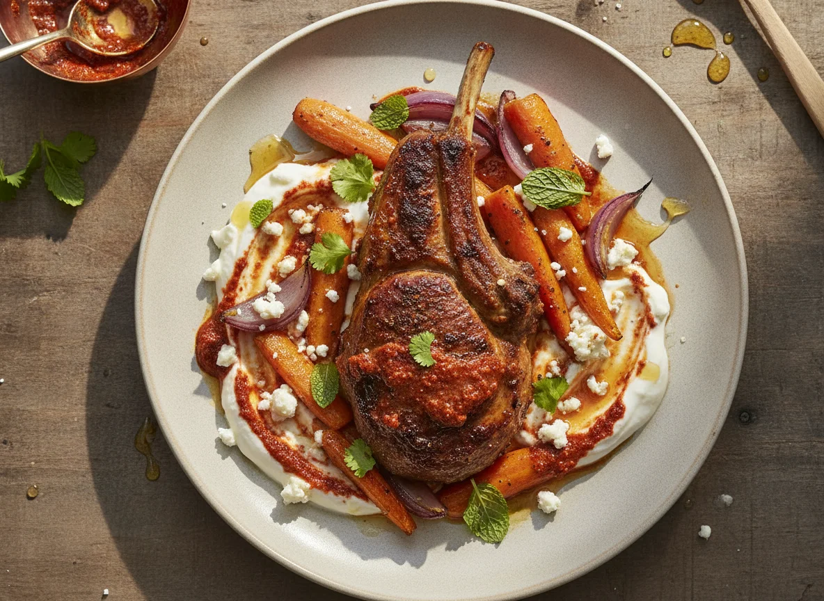 Moroccan Lamb Leg Chop with Harissa and Honey photo