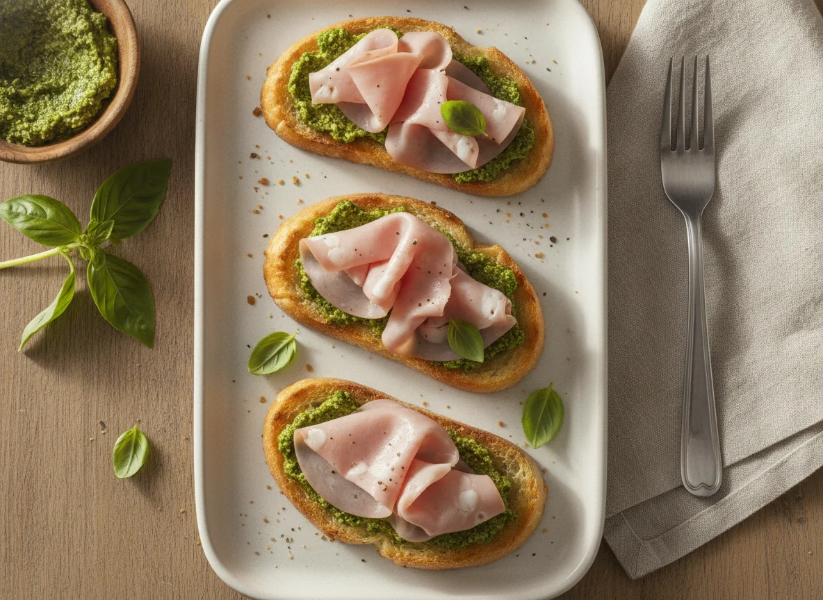 Mortadella and Pesto Crostini photo