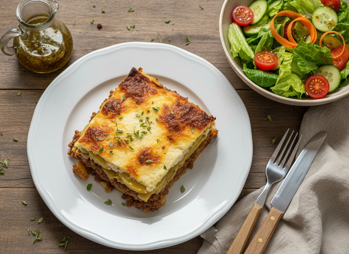 Moussaka with Green Salad photo