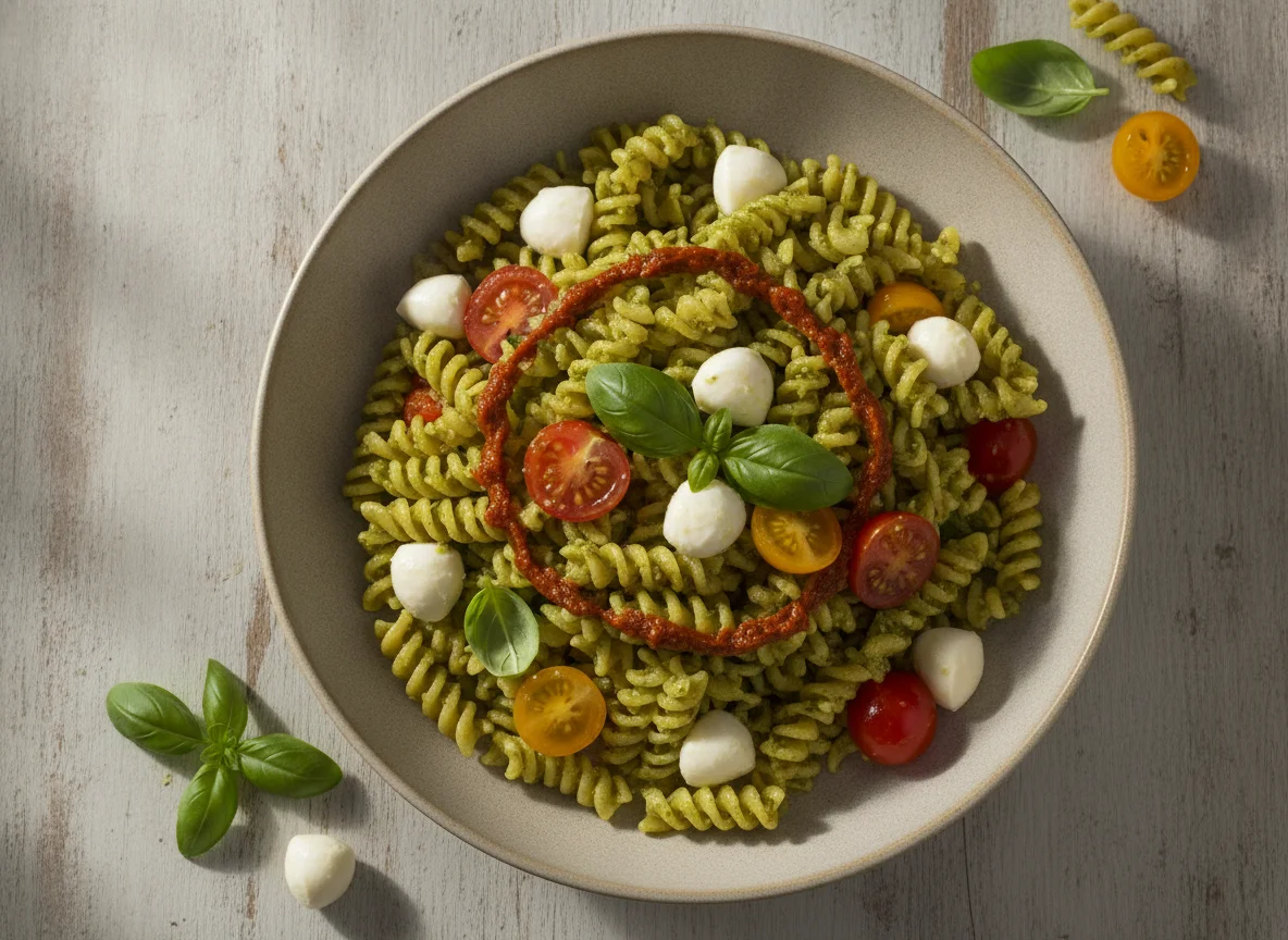 Mozzarella Tomato & Basil Pasta Bowl photo