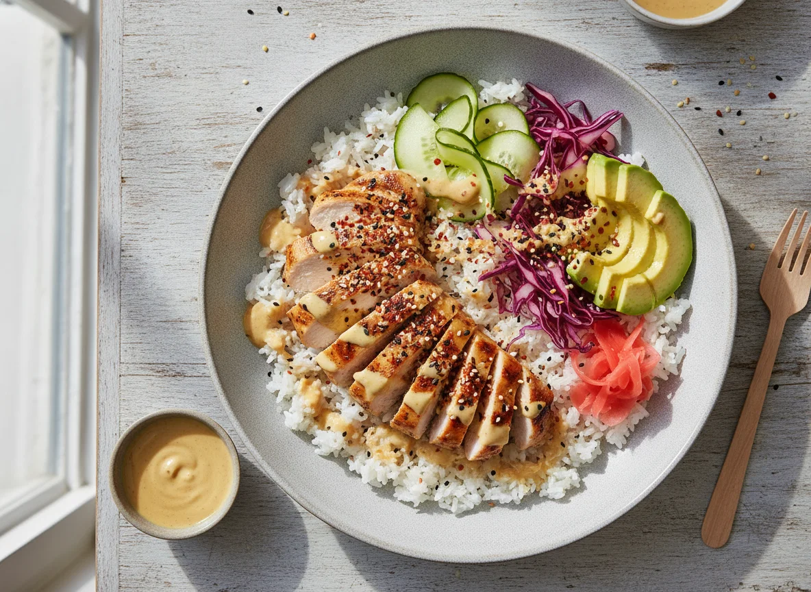 M&S Naked Katsu Chicken Poke Bowl photo