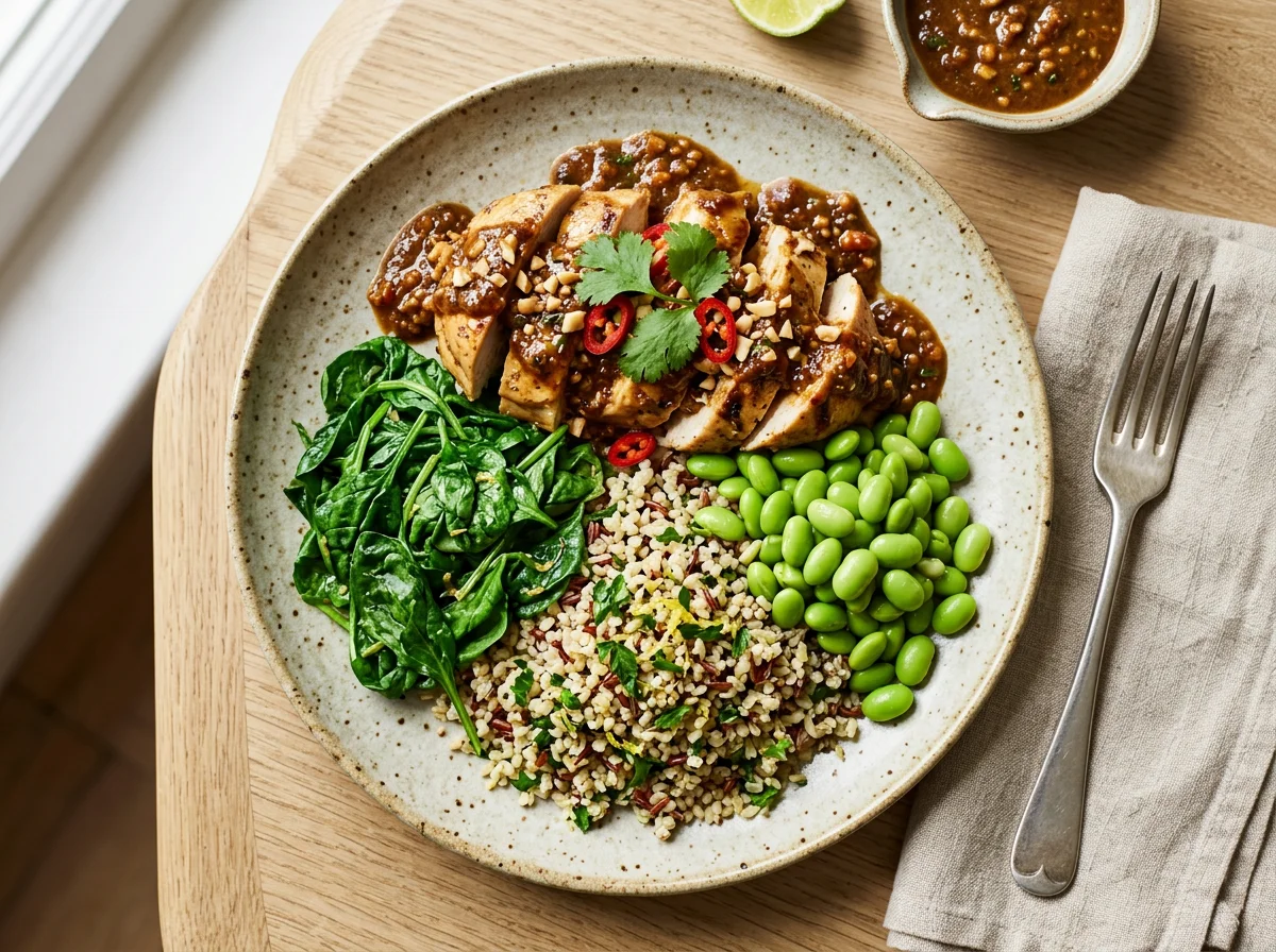 M&S Satay Chicken Nutrient Dense Meal photo