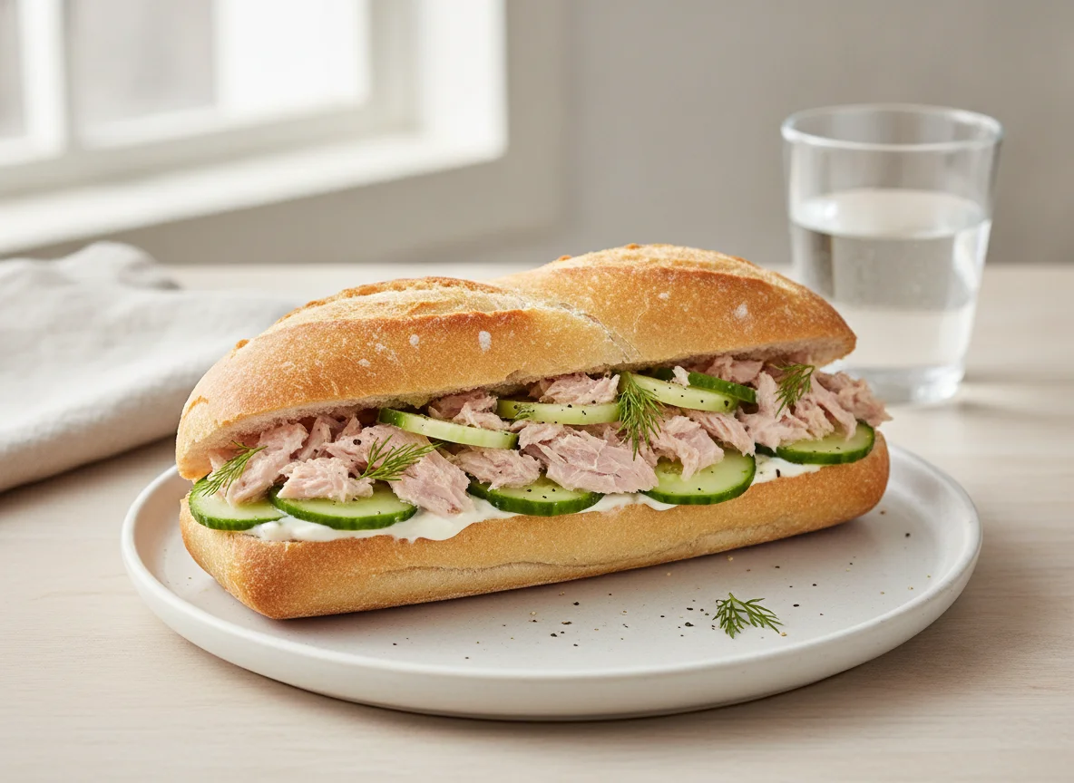 M&S Tuna & Cucumber Baguette photo