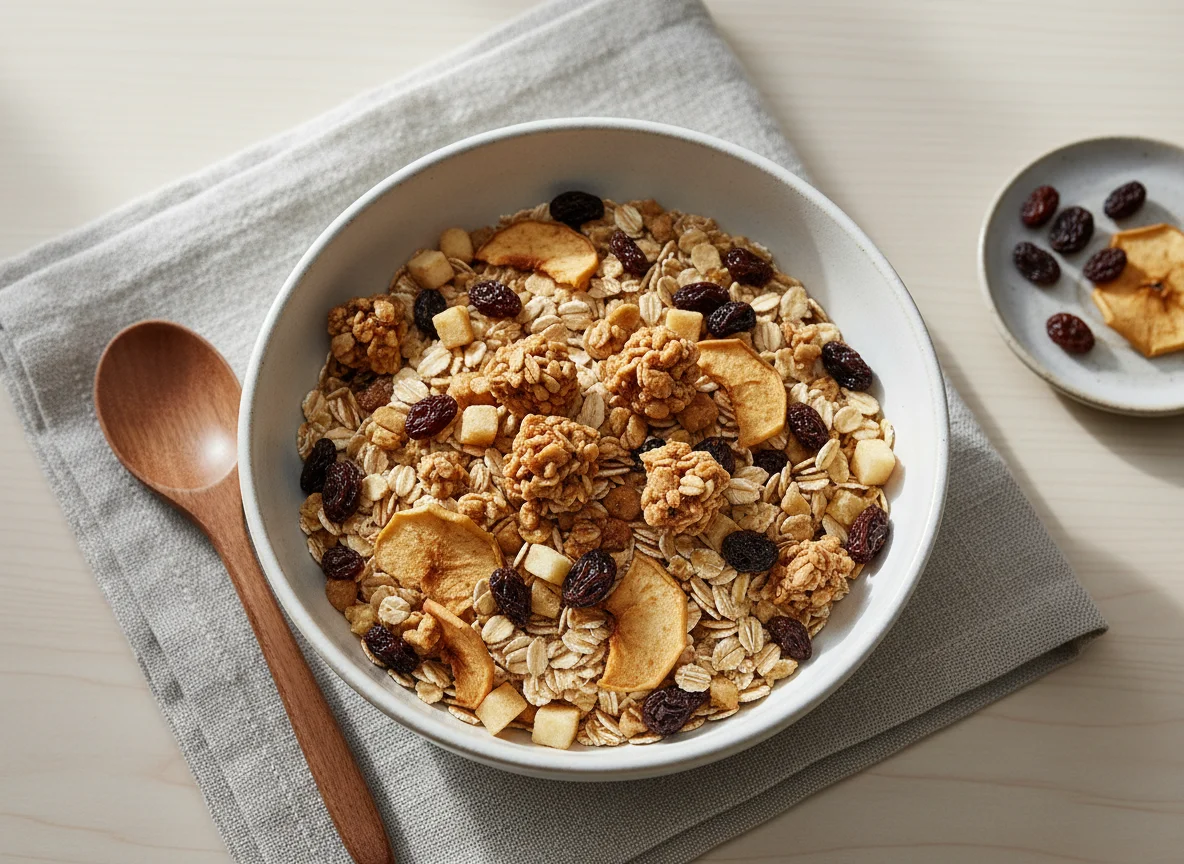 Muesli with dried fruit photo