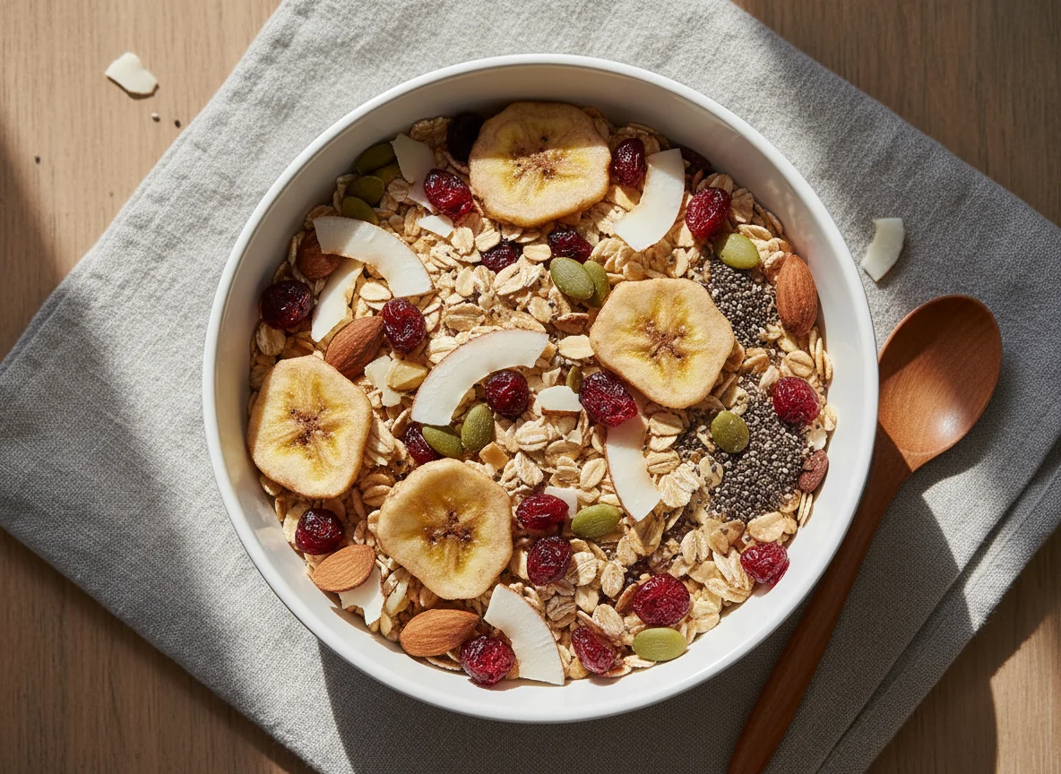 Muesli with Dried Fruits and Nuts photo