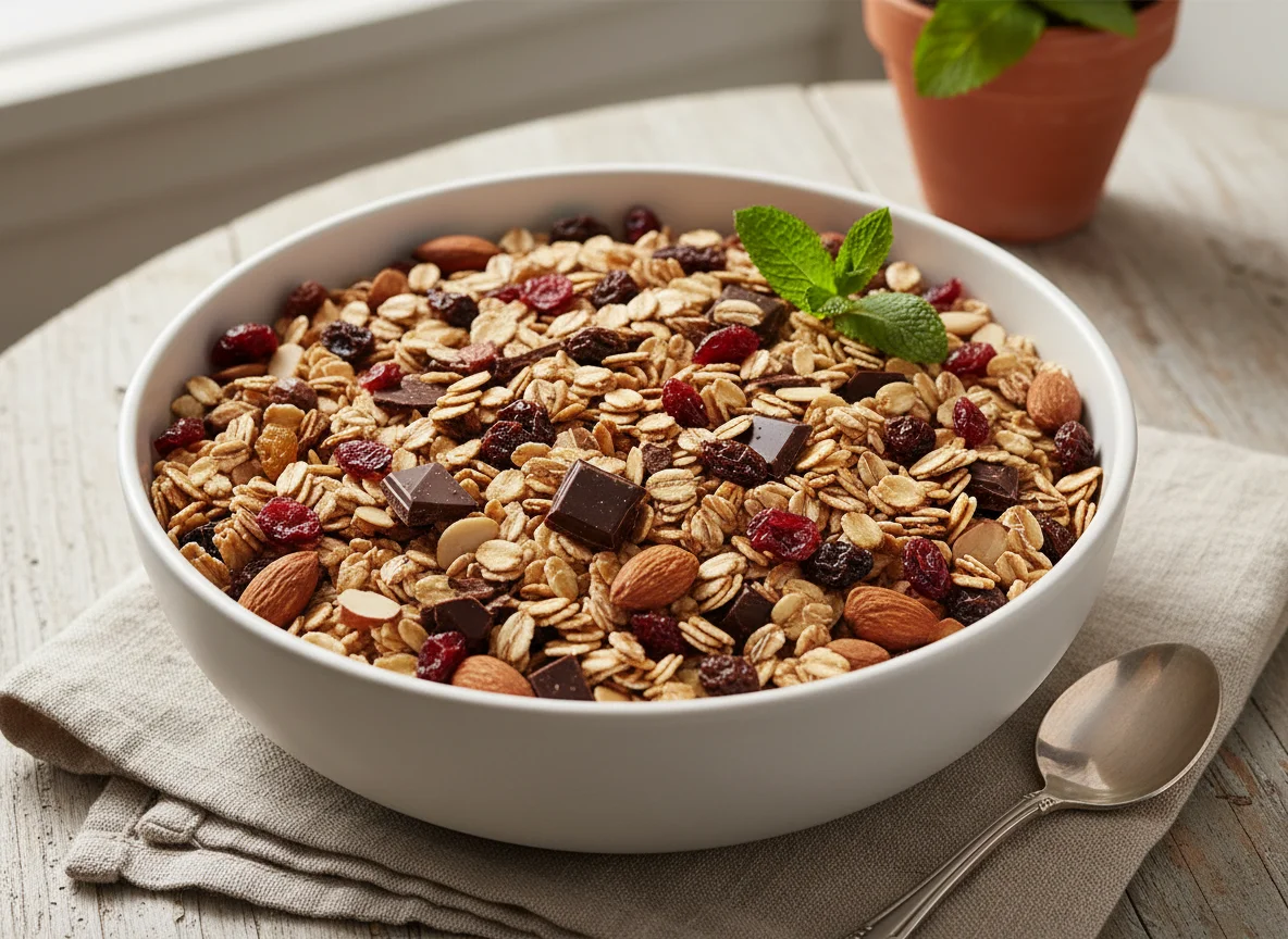 Muesli with Oats, Nuts, and Dried Fruits photo